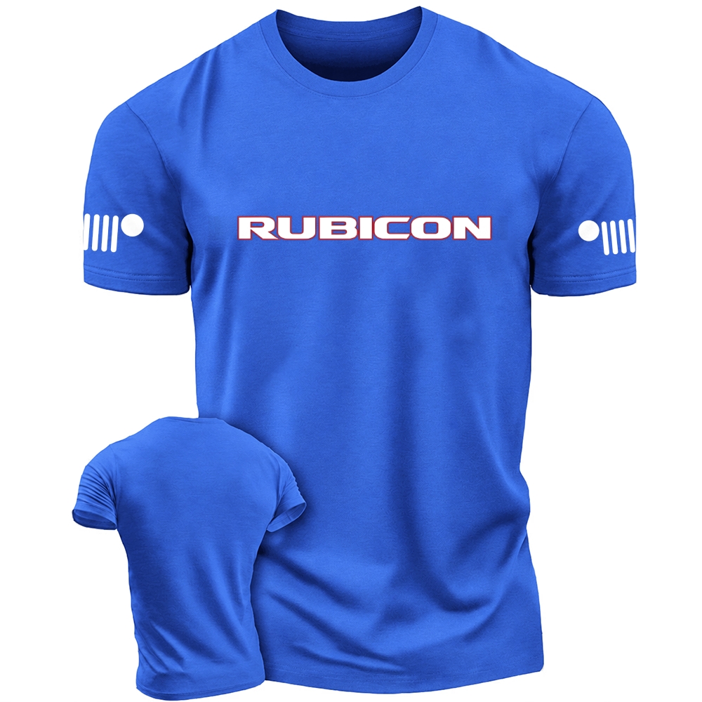 Jp Wrangler JK Rubicon Red and Black Text Logo Unisex T-shirt