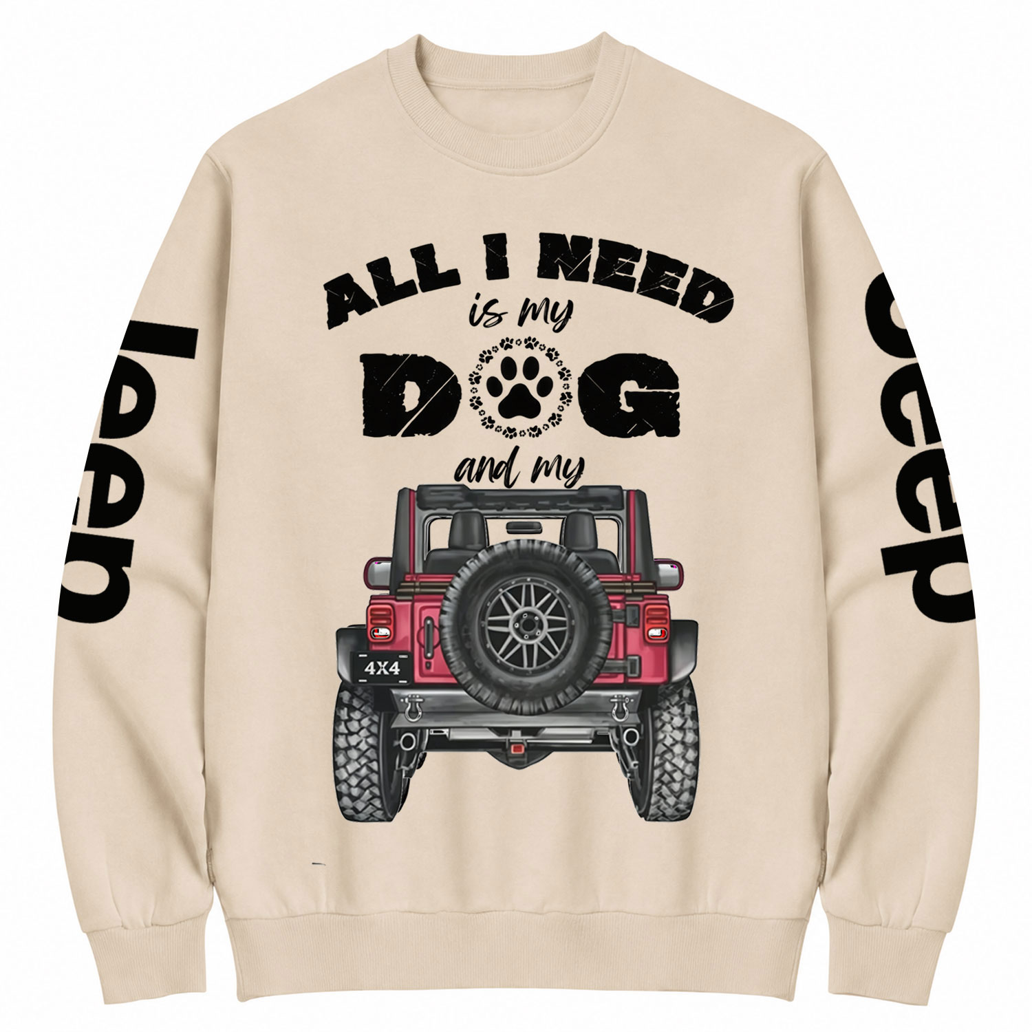 Dog & 4x4 Truck Slim Tank Top Cotton Sweatshirt