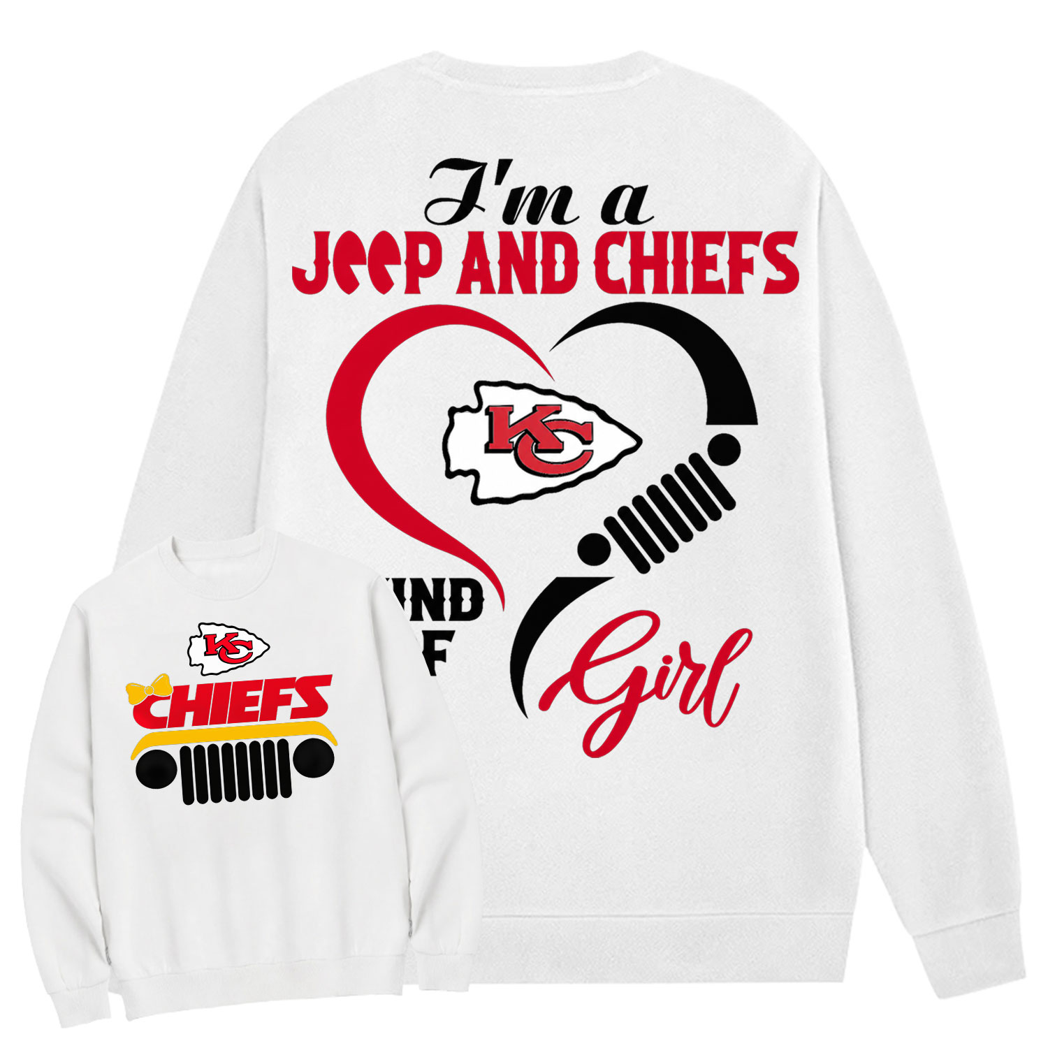 Kansas City Chiefs I’m A Jp And Cowboys Girl Cotton Sweatshirt