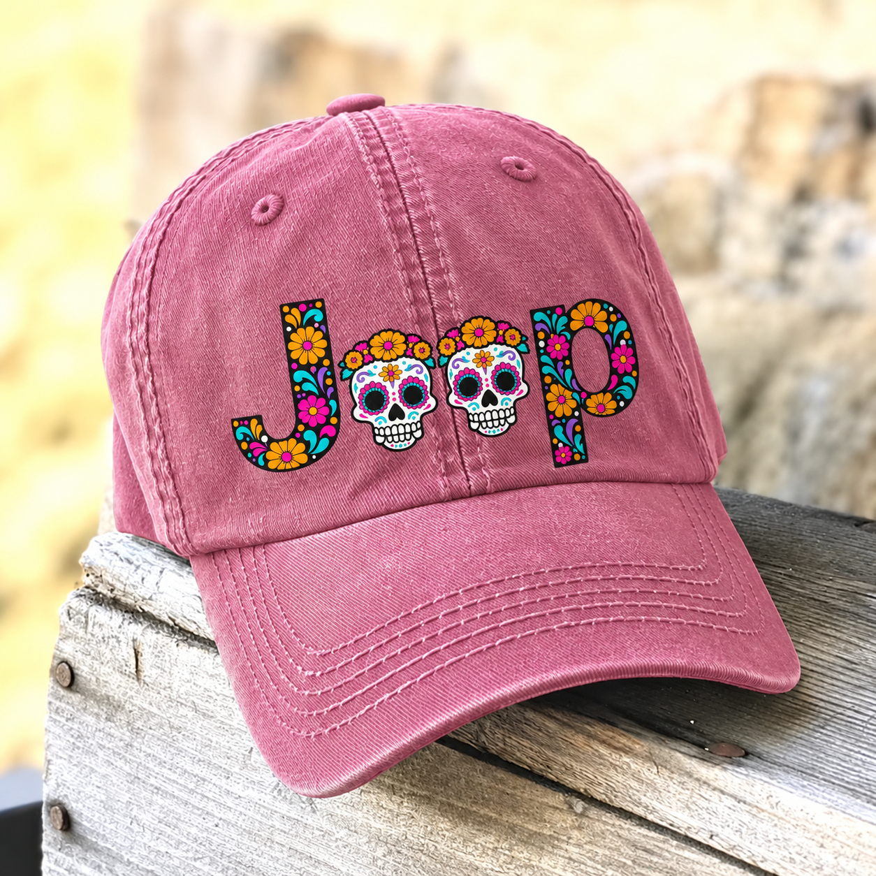 Sugar Skull Dancing on Jps Dia de los Muertos Baseball Cap