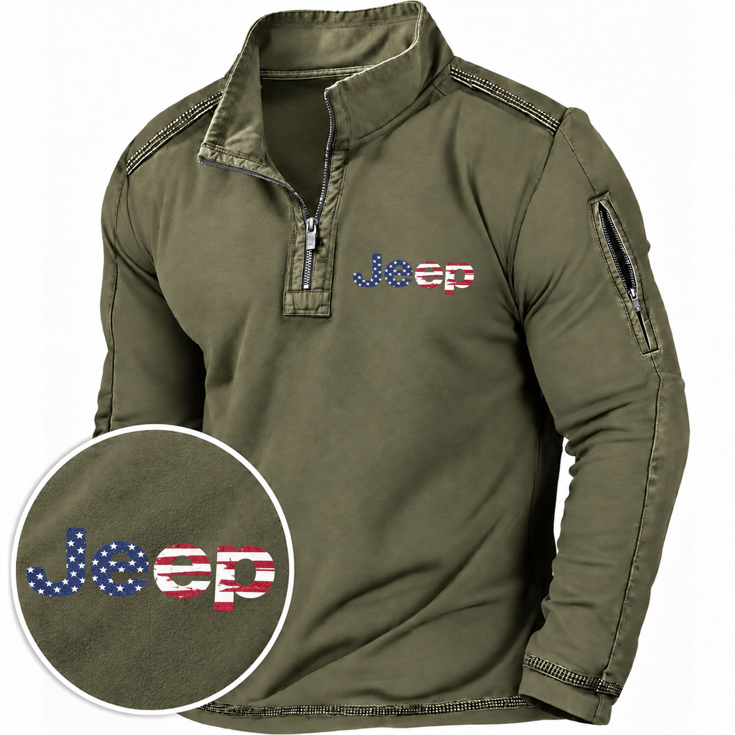 American Flag Off-Road Quarter-Zip Sweatshirt