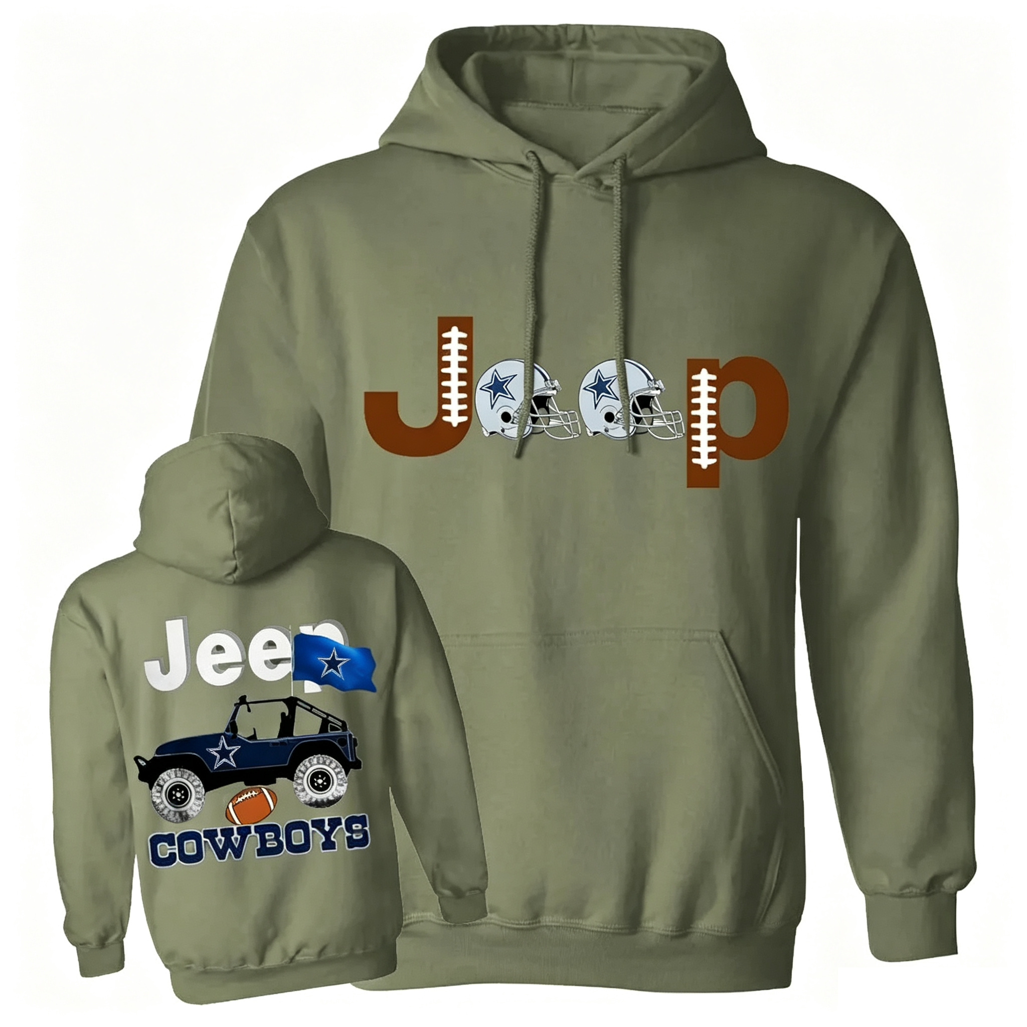 Cowboys Flag Blue Helemet Hoodie