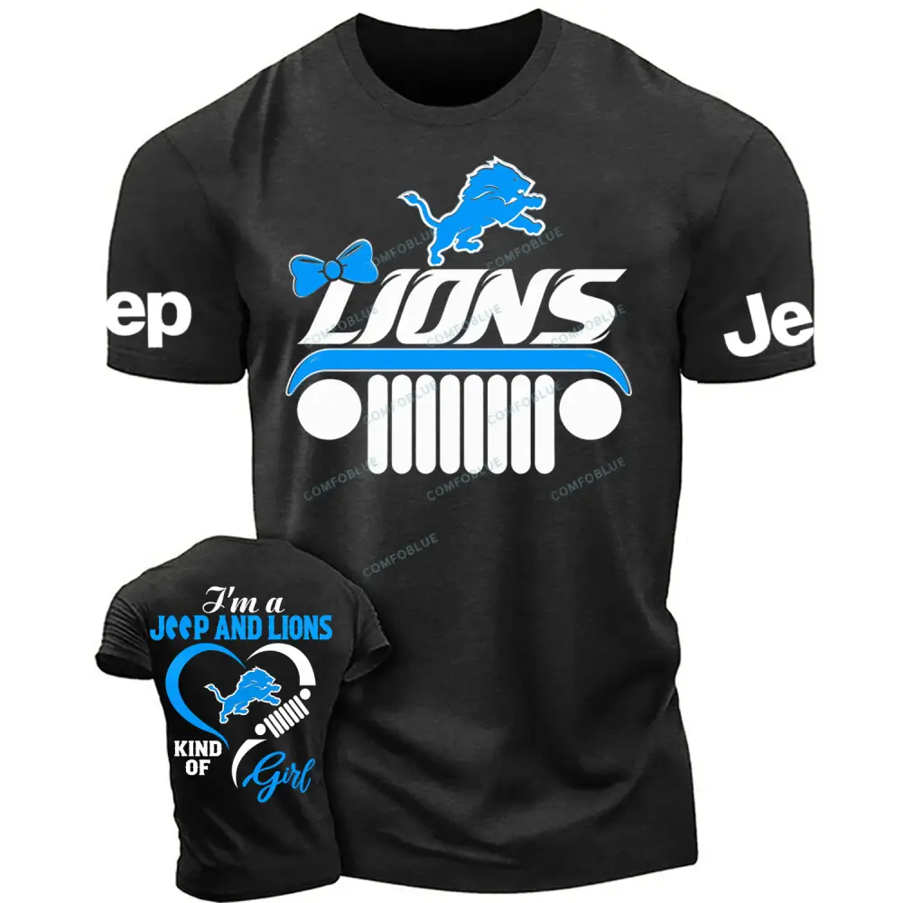 Detroit Lions I’m a Jp and Cowboys girl Cotton T-shirt Cotton T-shirt