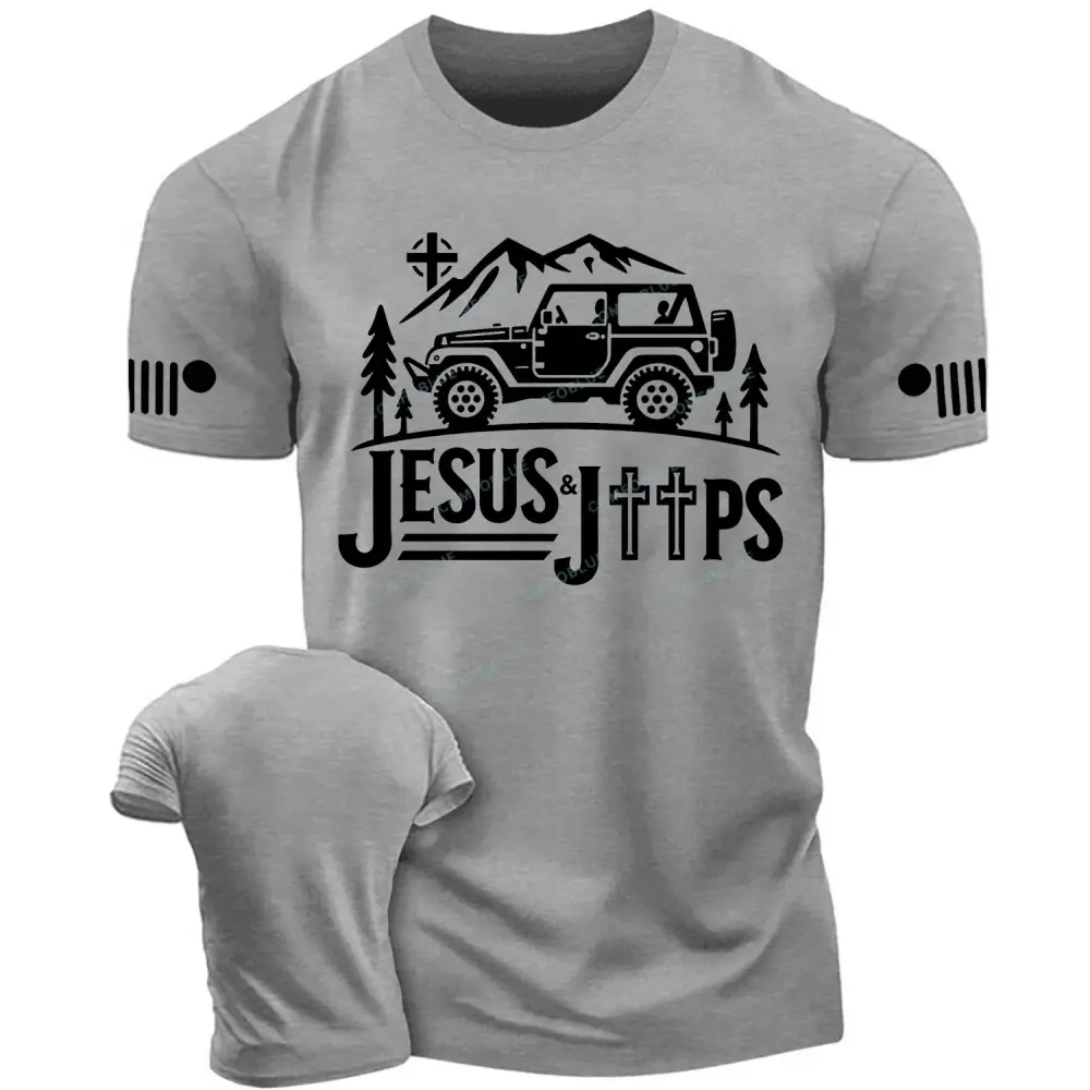 Mountain Pine Tree Jping 4 Jesus Cotton T-shirt