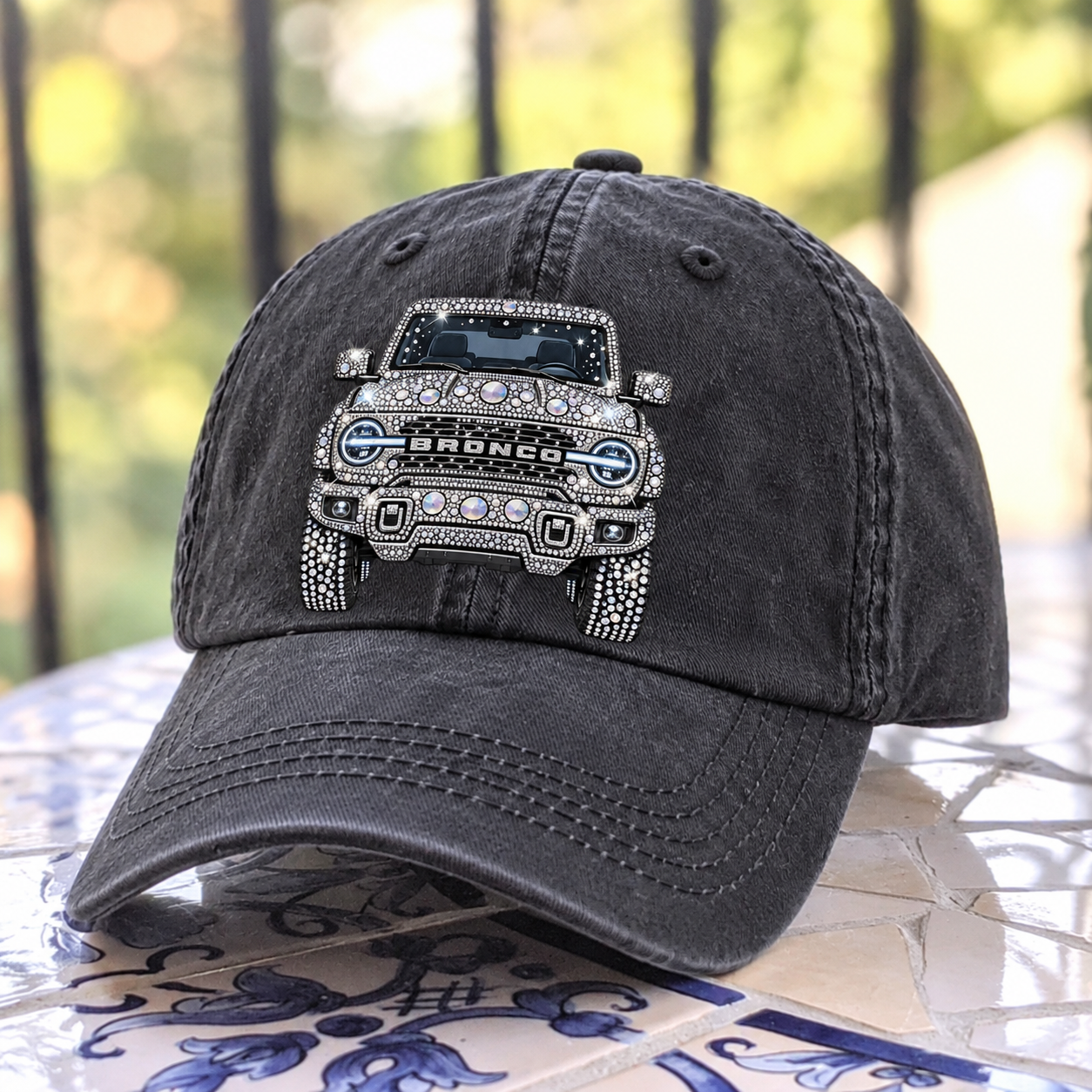 Bling Sparkle Rhinestone Bronco F0rd Baseball Cap