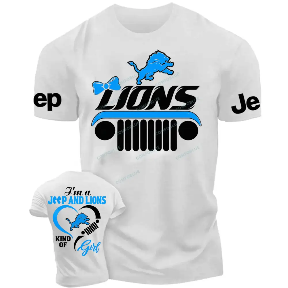 Detroit Lions I’m a Jp and Cowboys girl Cotton T-shirt Cotton T-shirt