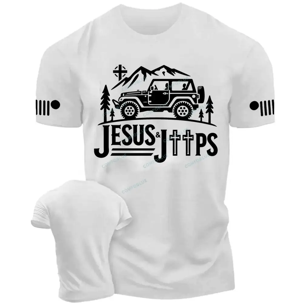Mountain Pine Tree Jping 4 Jesus Cotton T-shirt