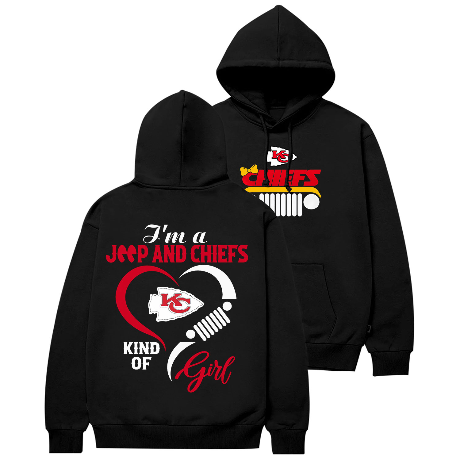 Kansas City Chiefs I’m A Jp And Cowboys Girl Cotton Hoodie
