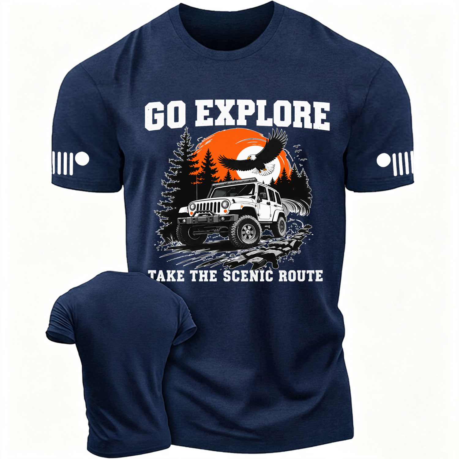 Go Explore Eagle Sunset Off-Road Adventure Cotton T-shirt