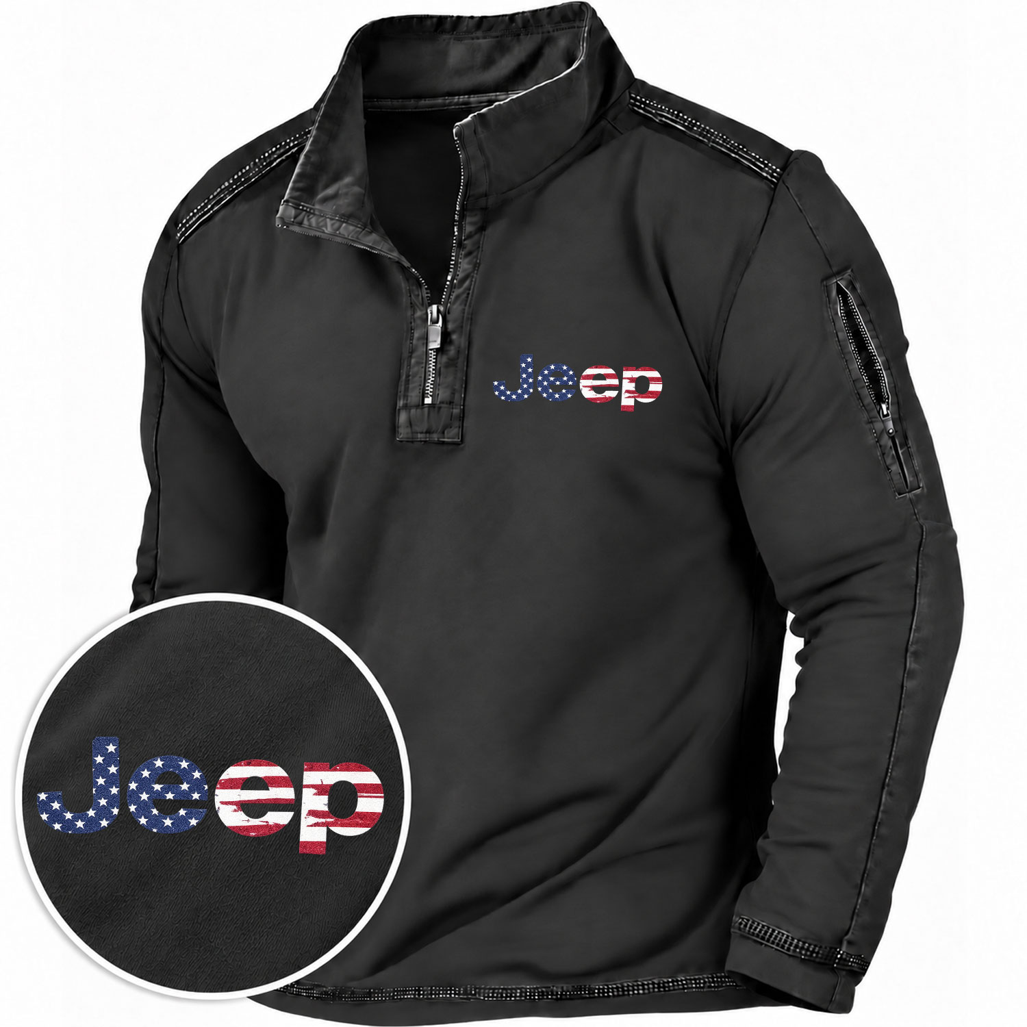 American Flag Off-Road Quarter-Zip Sweatshirt