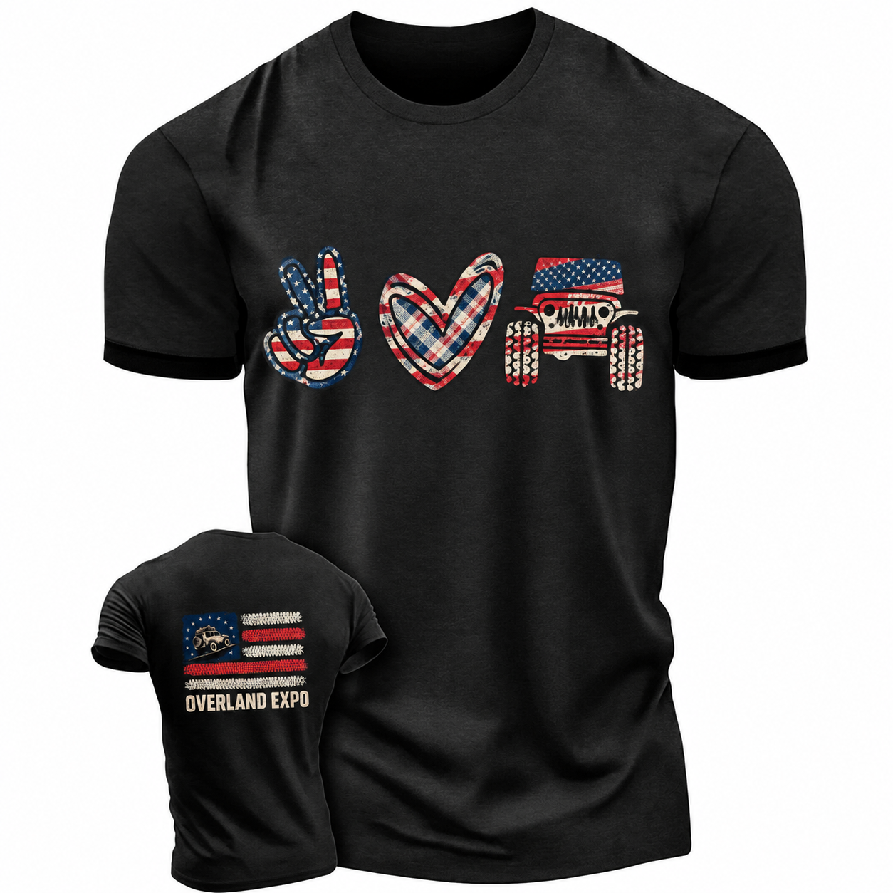 Peace Love Off Road Patriotic Unisex T-shirt