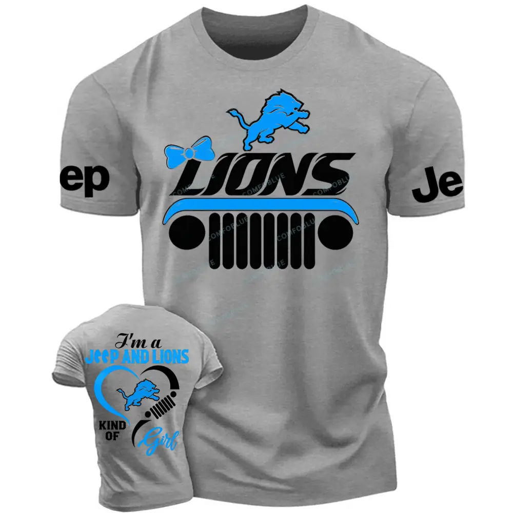 Detroit Lions I’m a Jp and Cowboys girl Cotton T-shirt Cotton T-shirt