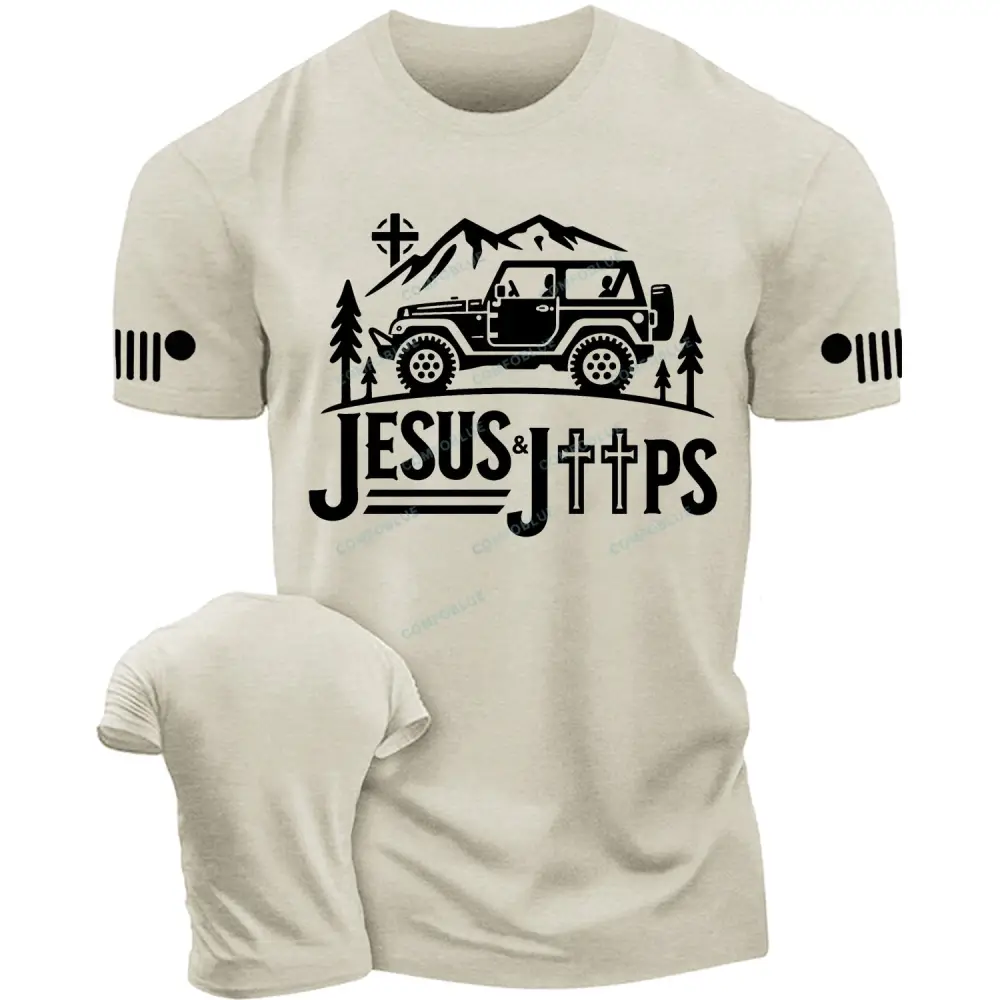 Mountain Pine Tree Jping 4 Jesus Cotton T-shirt