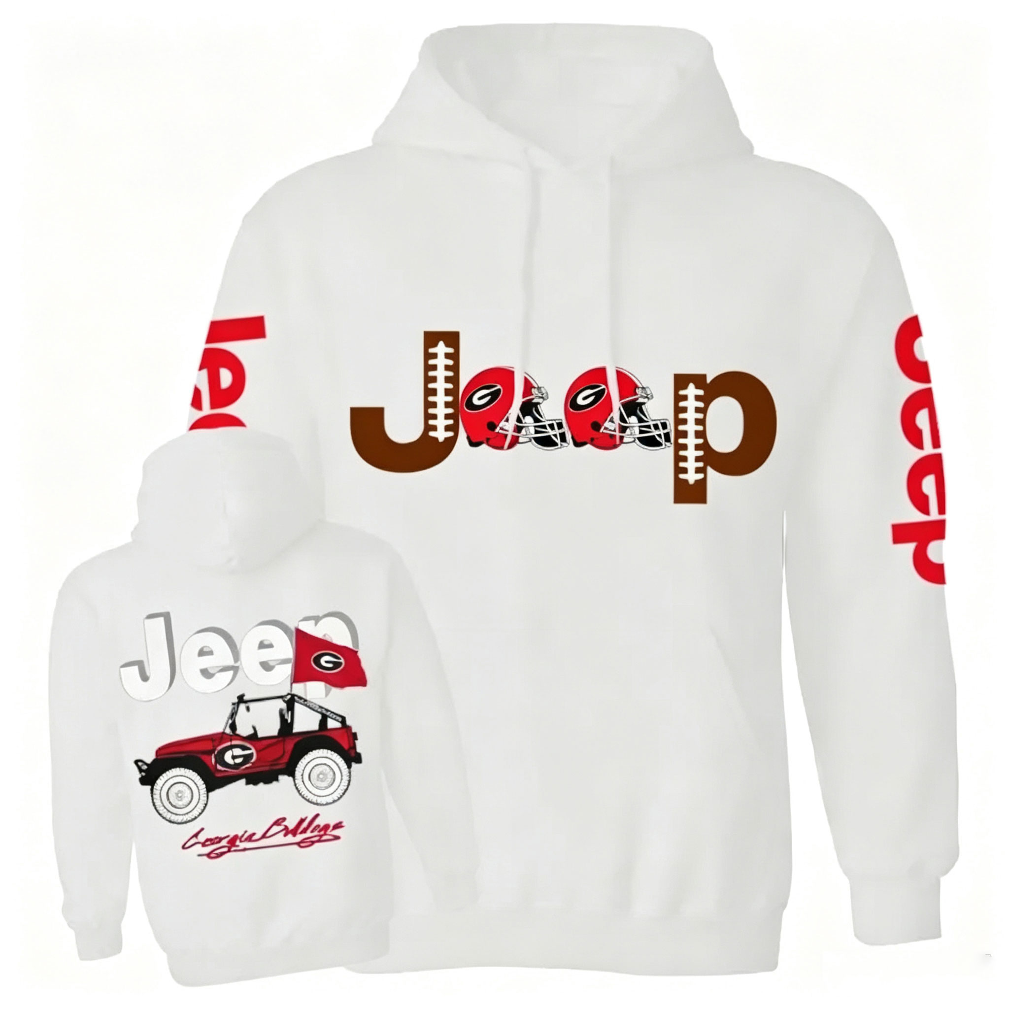 Jp Georgia Football Flag  Unisex Casual Hoodie