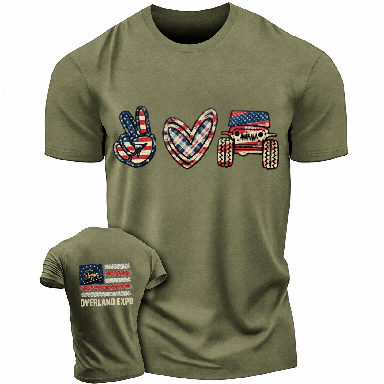 Peace Love Off Road Patriotic Unisex T-shirt