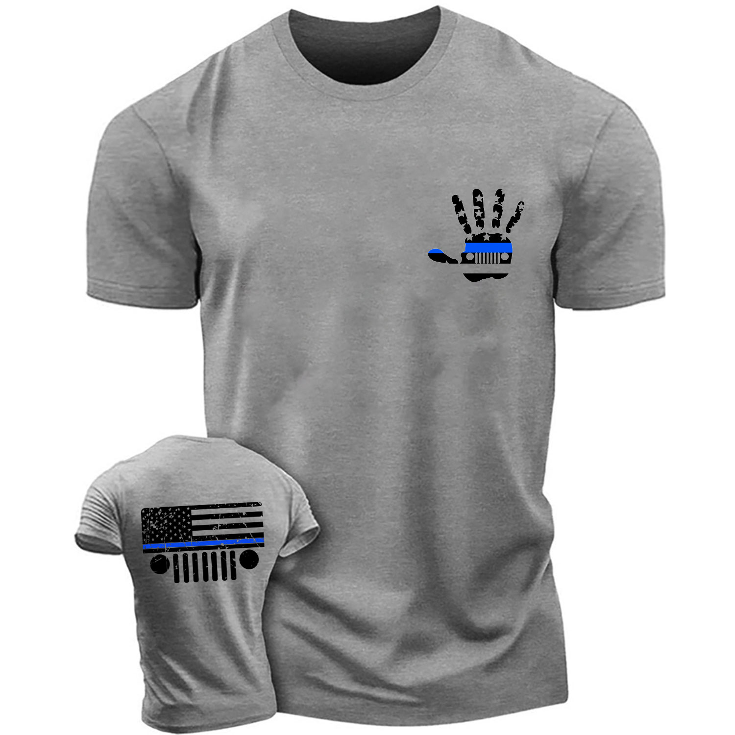 Jeep Police Blue Line Flag Hand Palm Unisex T-shirt