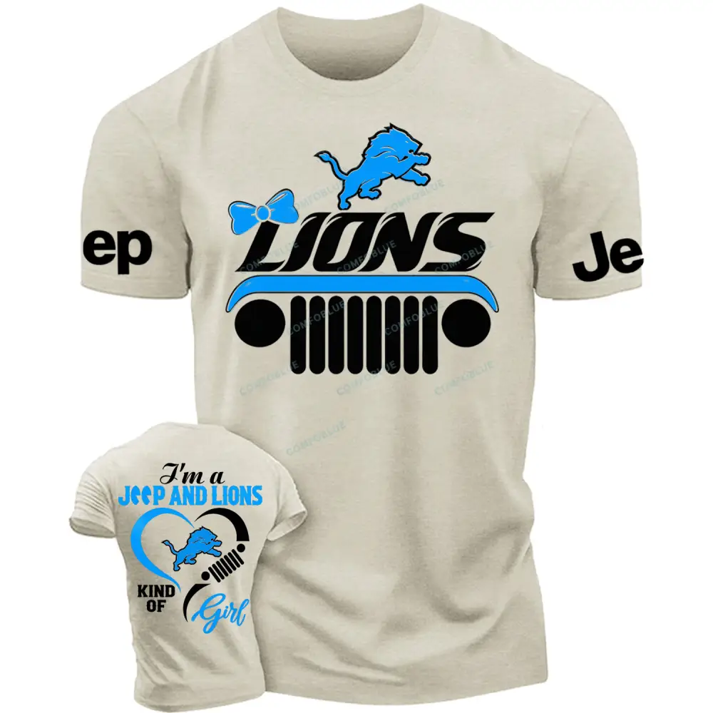 Detroit Lions I’m a Jp and Cowboys girl Cotton T-shirt Cotton T-shirt