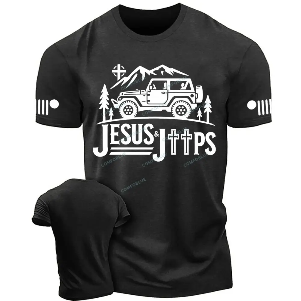 Mountain Pine Tree Jping 4 Jesus Cotton T-shirt
