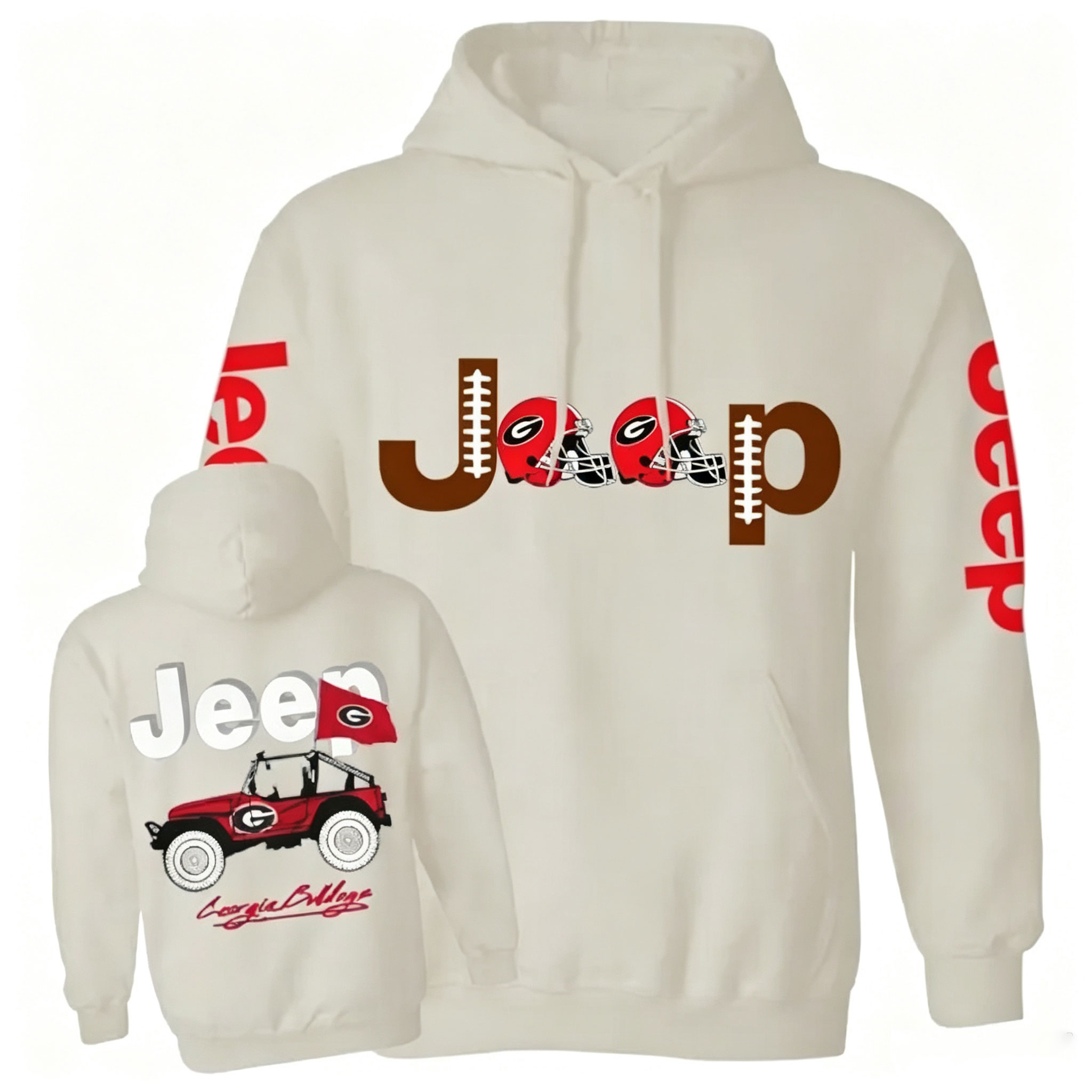 Jp Georgia Football Flag  Unisex Casual Hoodie