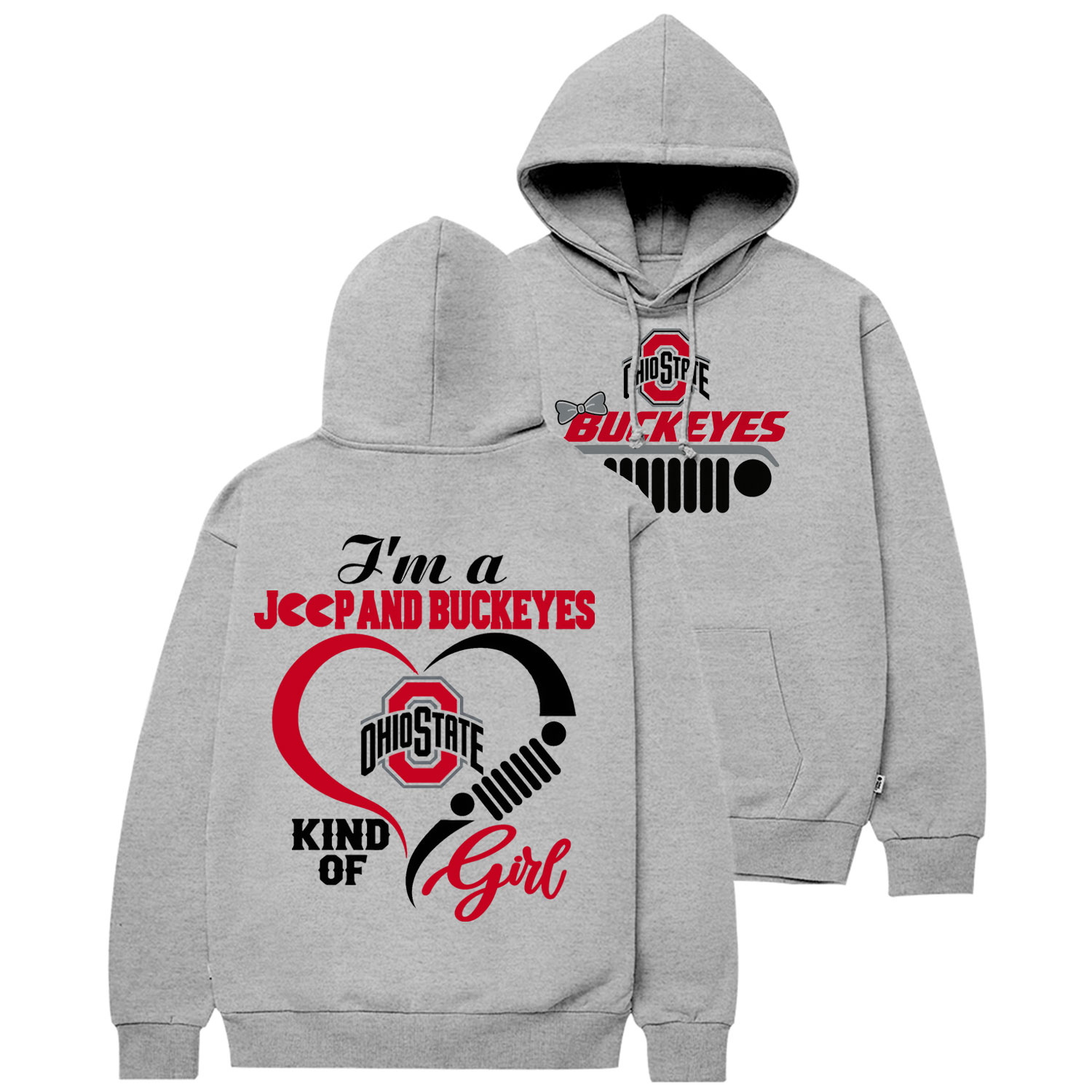 I'm A Jp And Buckeyes Kind Of Girl Cotton Hoodie