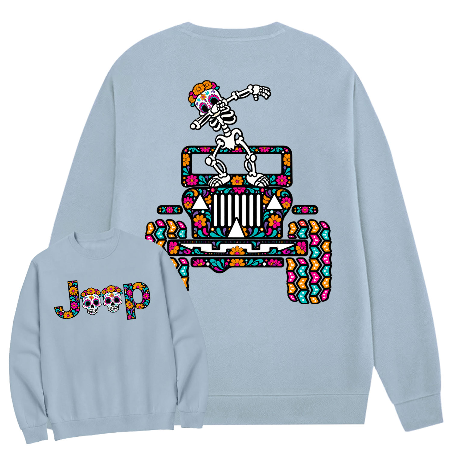 Sugar Skull Dancing on Jps Dia de los Muertos Cotton Sweatshirt