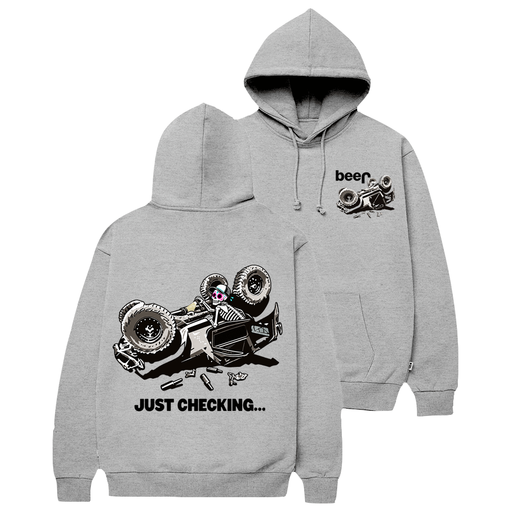 Just Checking Tipsy Sugar Skull Rollover Warning Cotton Hoodie