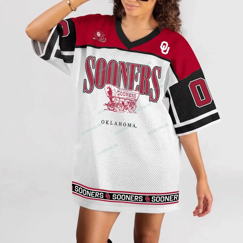 Oklahoma Sooners V-Neck Fashion Jersey Dress