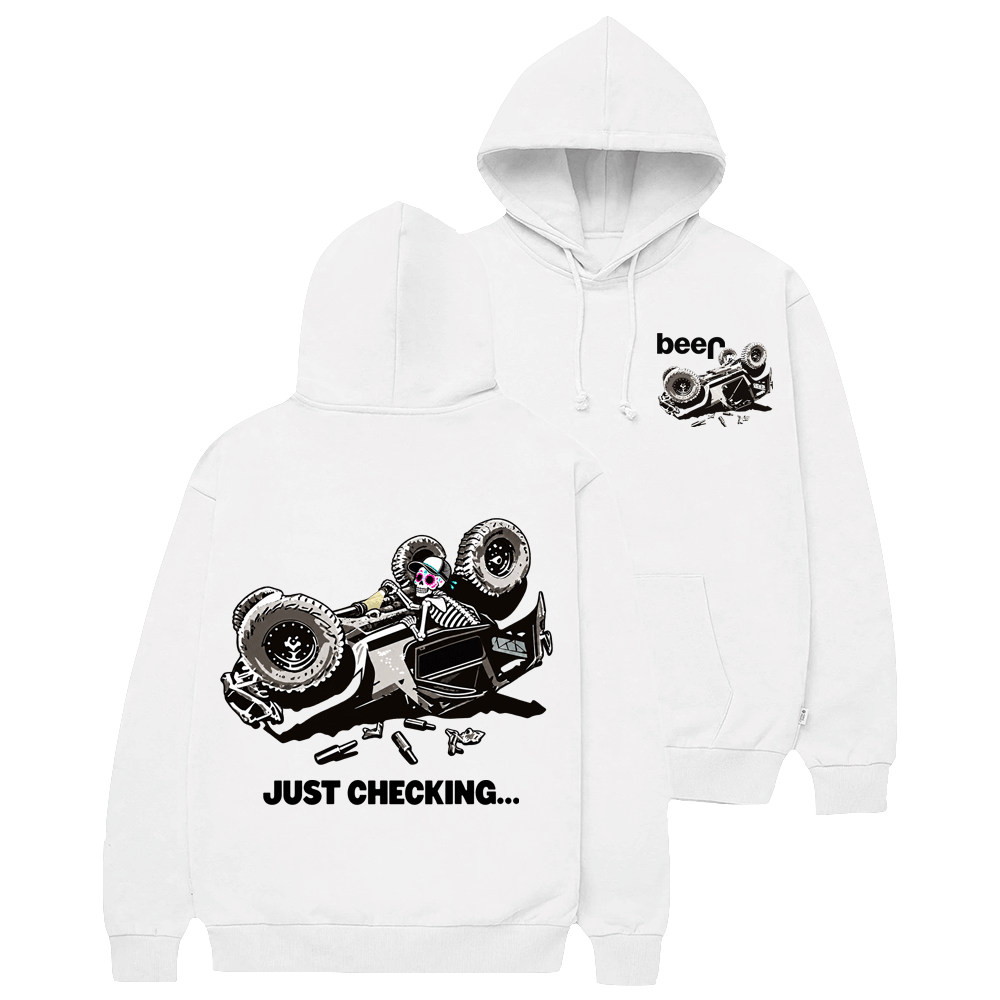 Just Checking Tipsy Sugar Skull Rollover Warning Cotton Hoodie