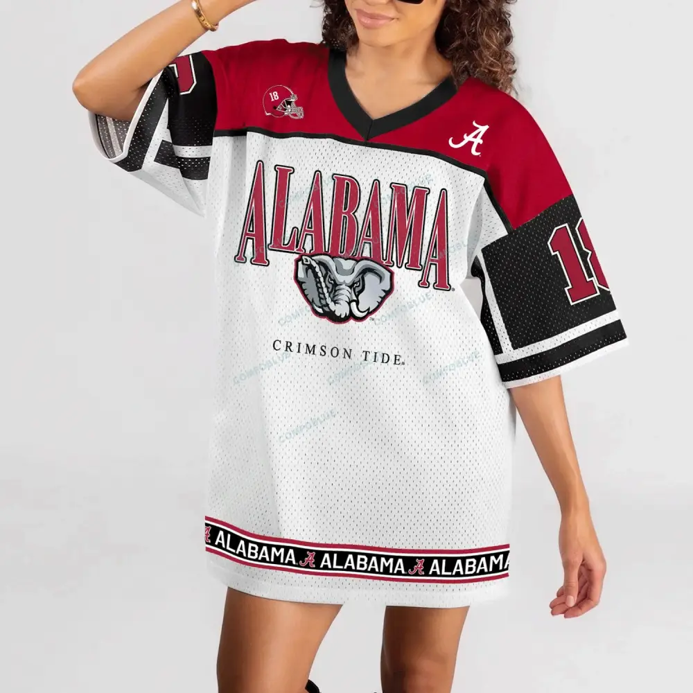 Alabama Crimson Tide V-Neck Fashion Jersey Dress
