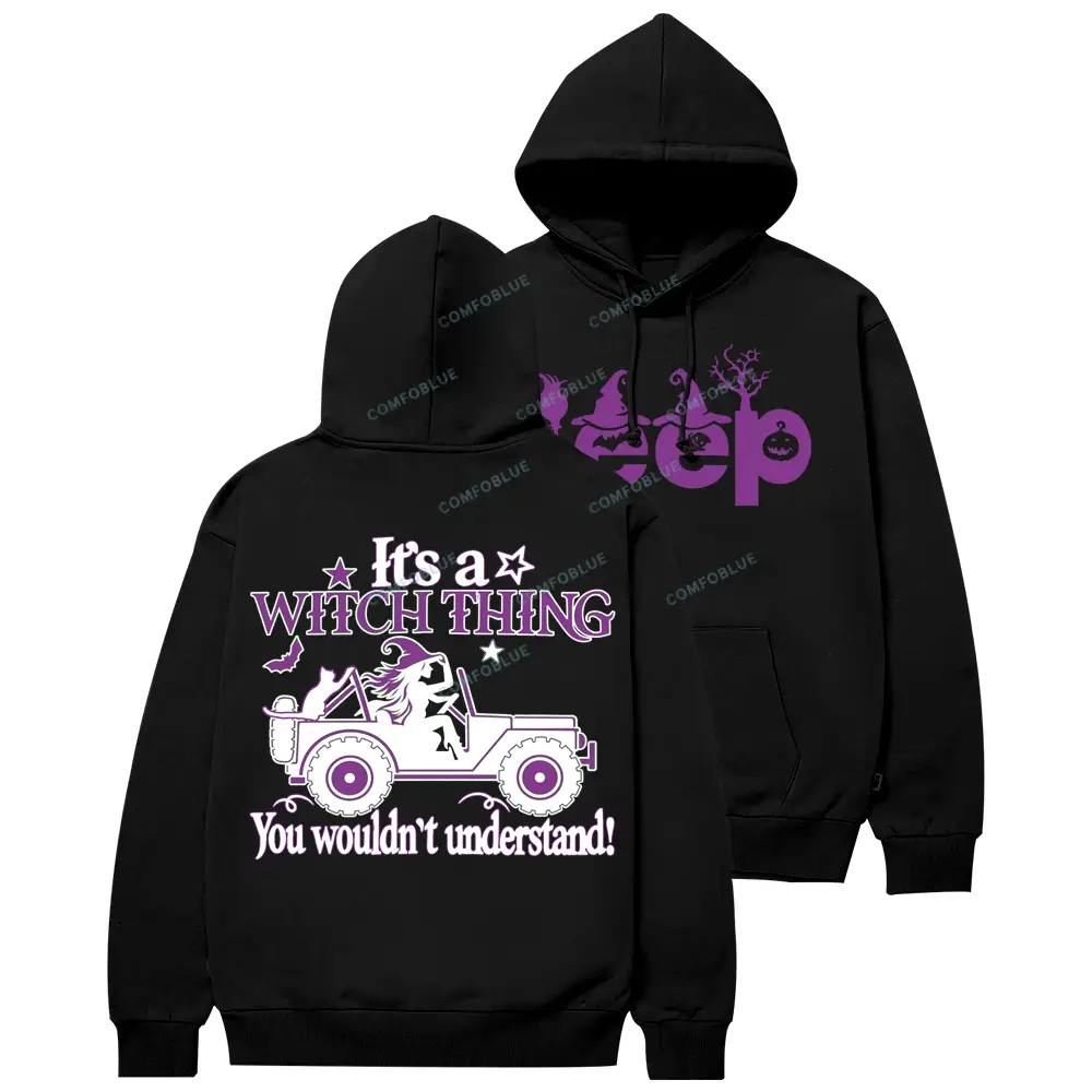 It's Witch Thing Purple Jp Cotton Hoodie