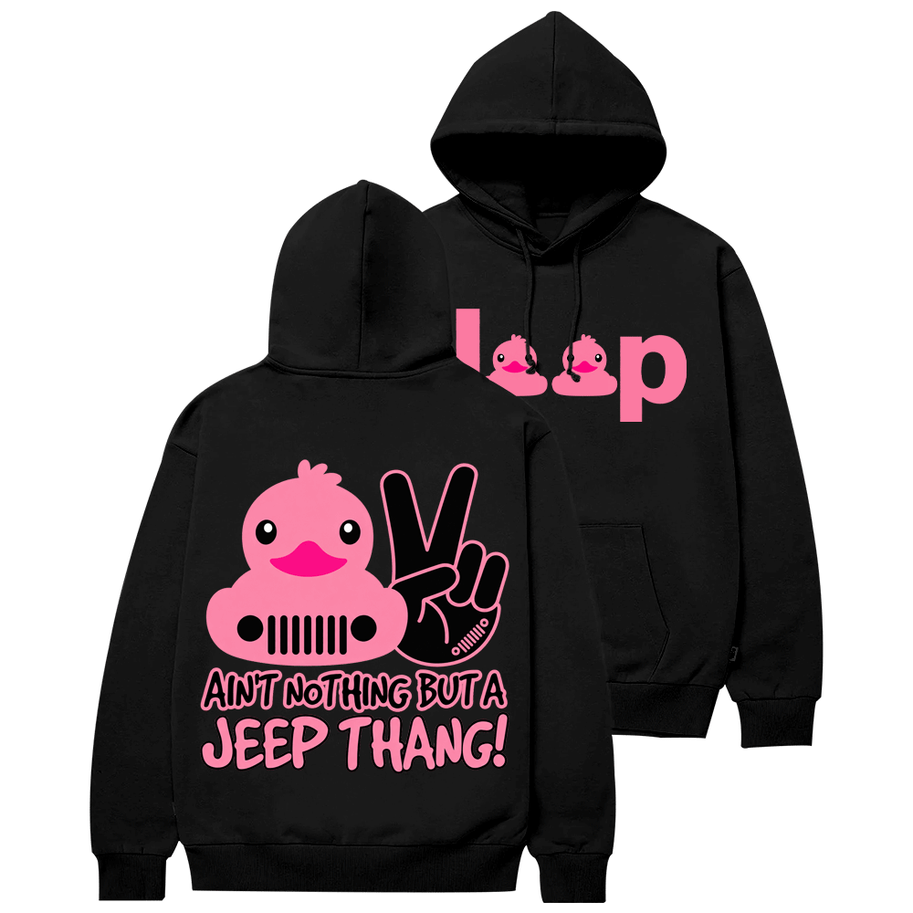 Pink Duck Ain’t Nothing But A JP Thang Cotton Hoodie