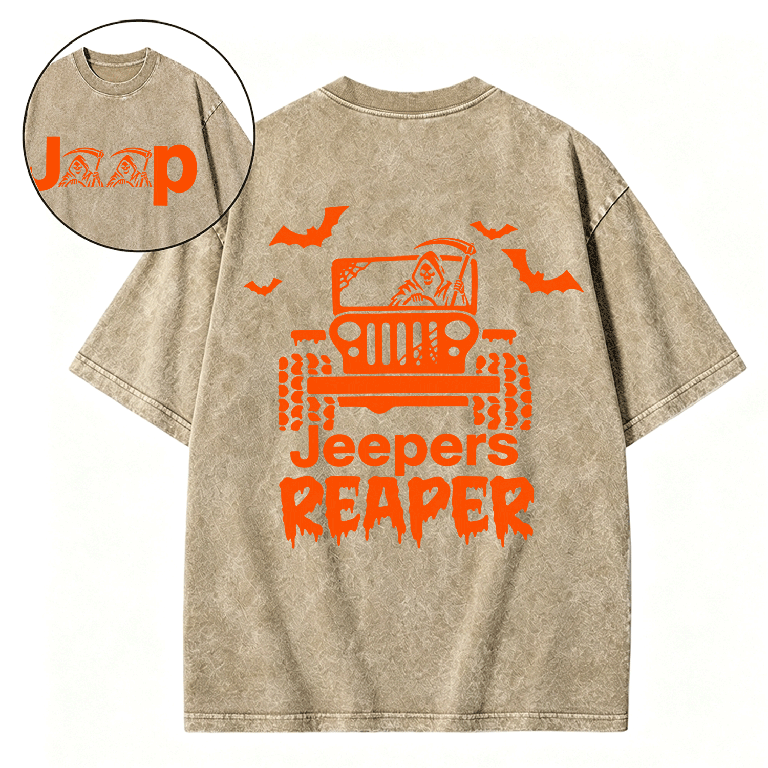 Jper Reaper Grim Reaper Halloween Washed T-Shirt