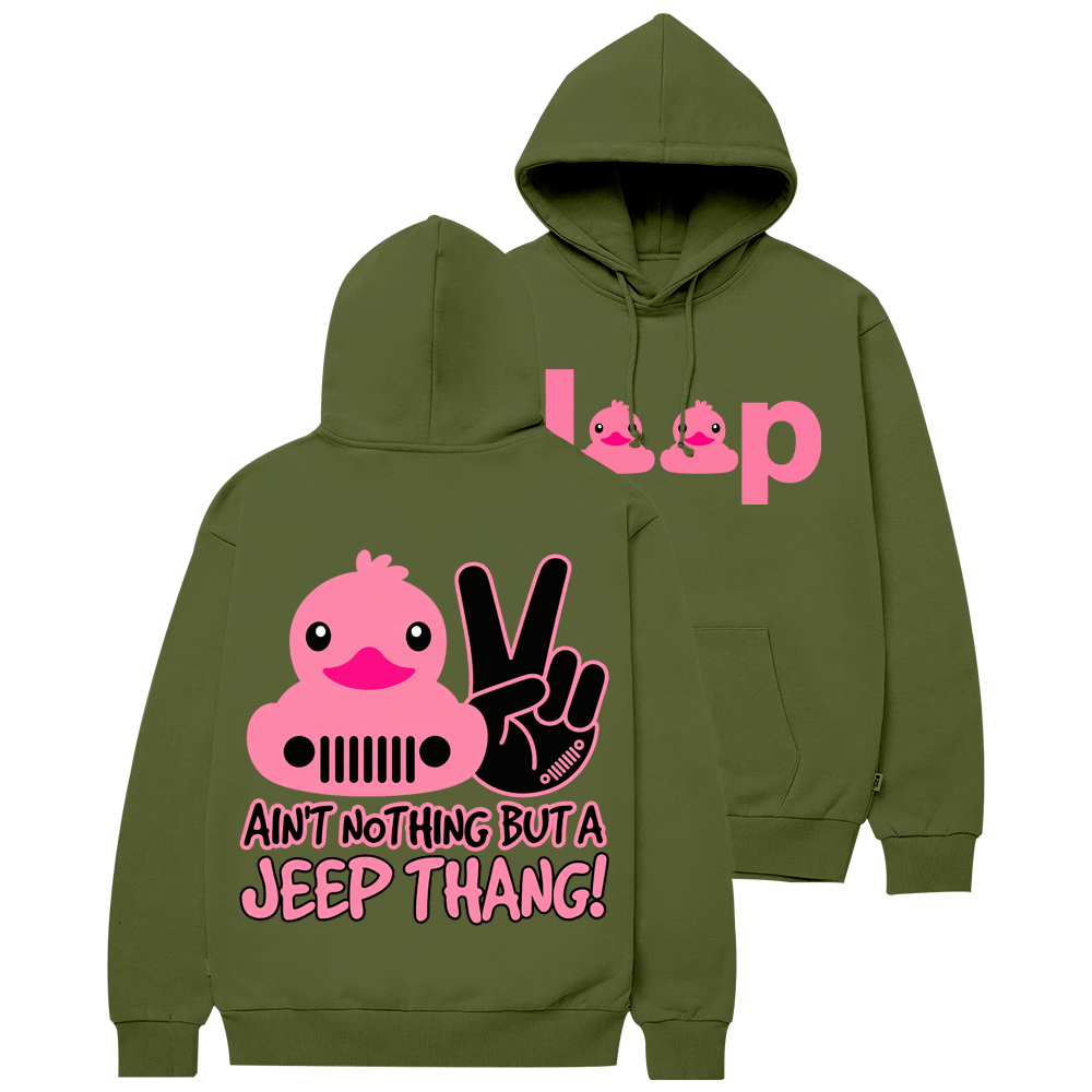 Pink Duck Ain’t Nothing But A JP Thang Cotton Hoodie