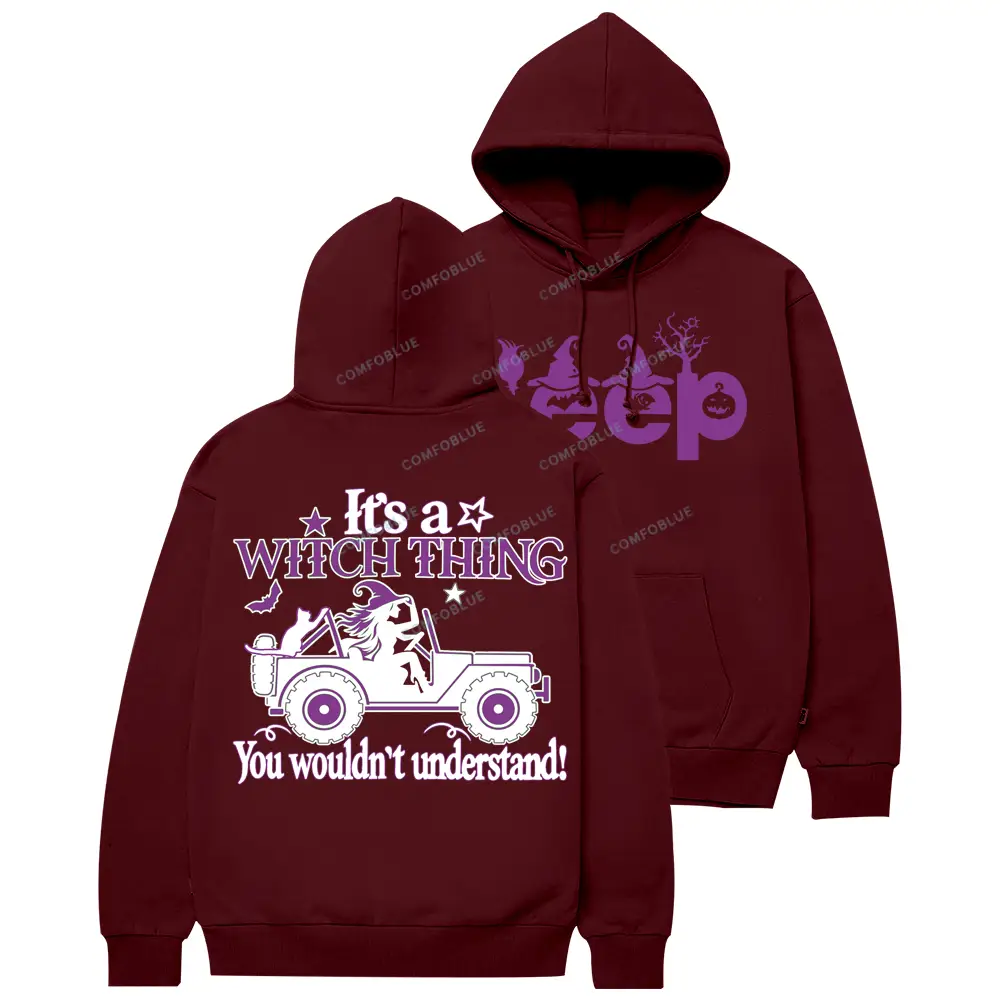 It's Witch Thing Purple Jp Cotton Hoodie