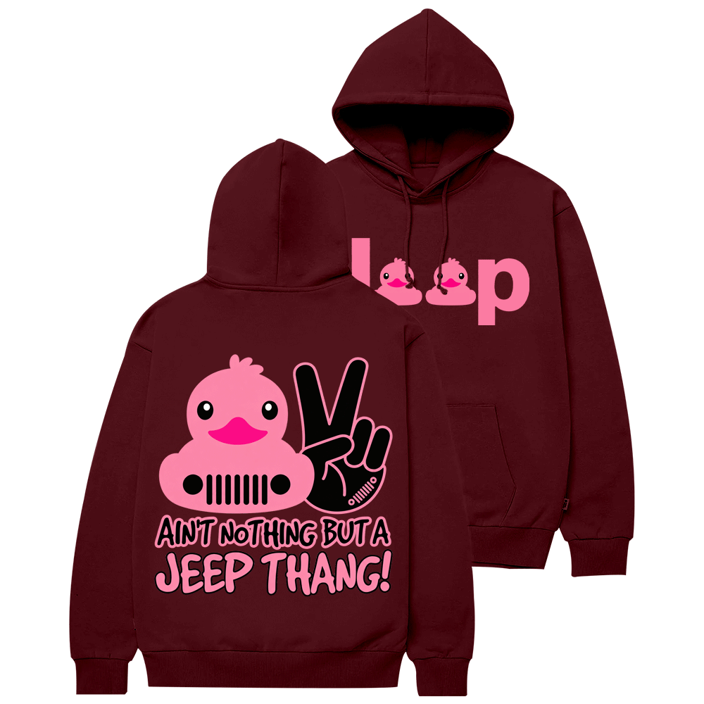 Pink Duck Ain’t Nothing But A JP Thang Cotton Hoodie