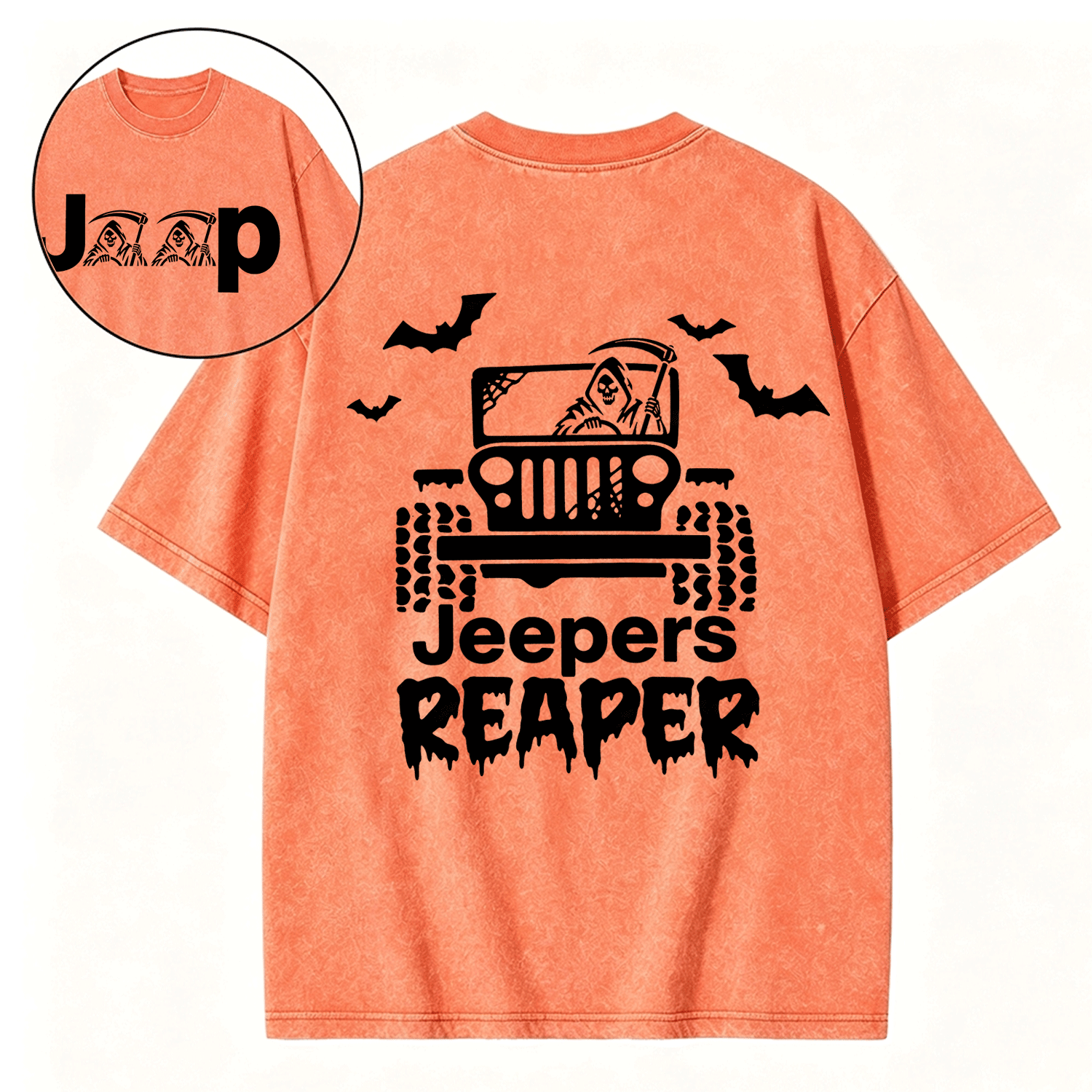Jper Reaper Grim Reaper Halloween Washed T-Shirt