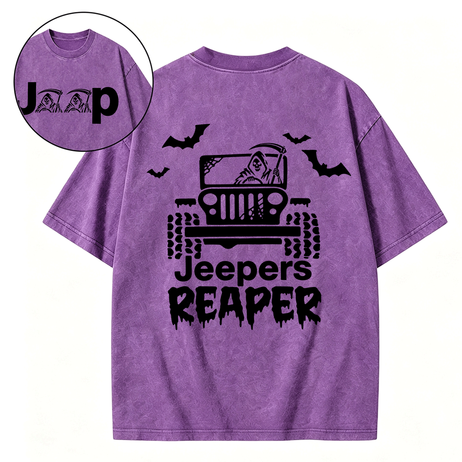 Jper Reaper Grim Reaper Halloween Washed T-Shirt