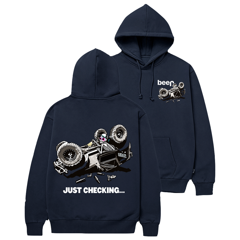 Just Checking Tipsy Sugar Skull Rollover Warning Cotton Hoodie
