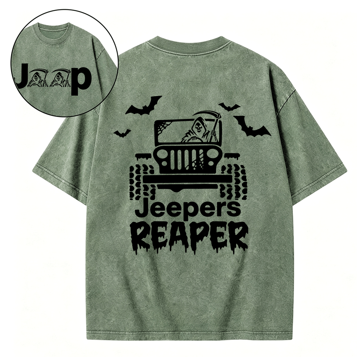 Jper Reaper Grim Reaper Halloween Washed T-Shirt