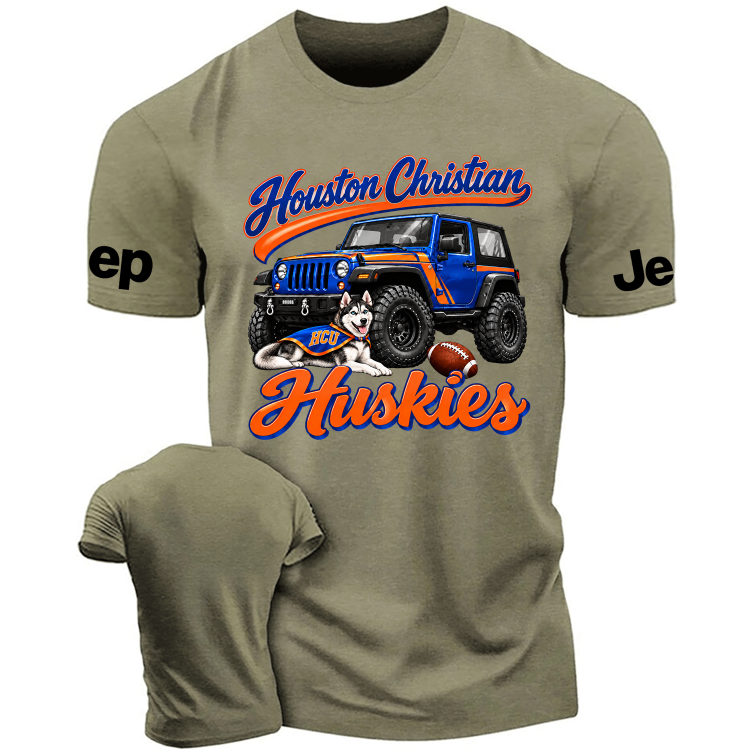 Houston Christian Huskies Blue & Orange Adventure Pup Cotton T-shirt