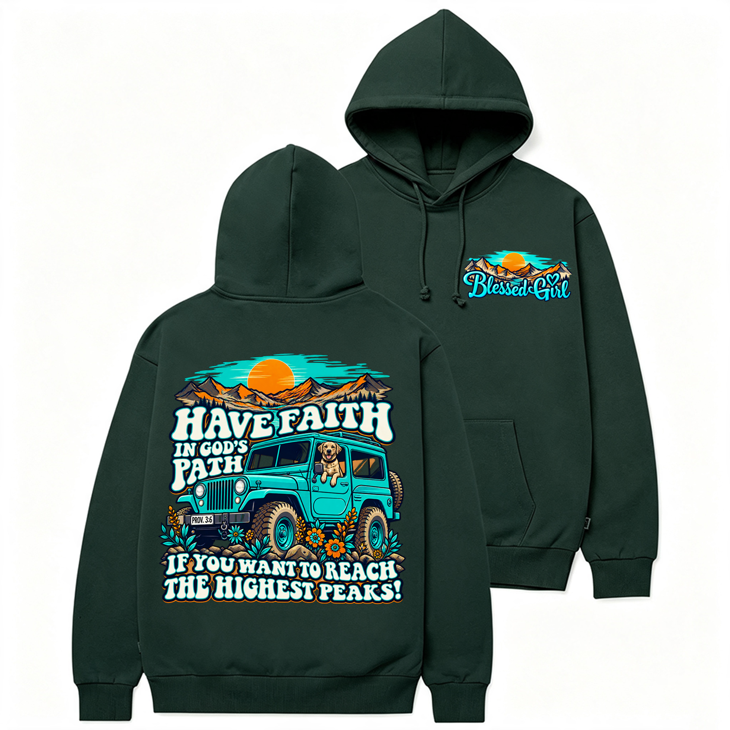 Blessed Girl Have Faith in God's Path Offroad Cotton Hoodie