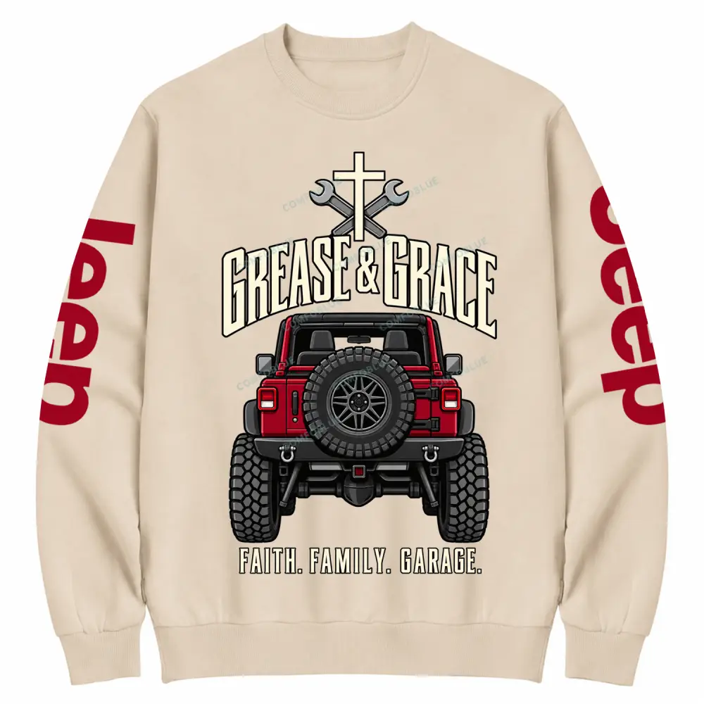 Grease & Grace Faith Family Garage Cotton Sweatshirt