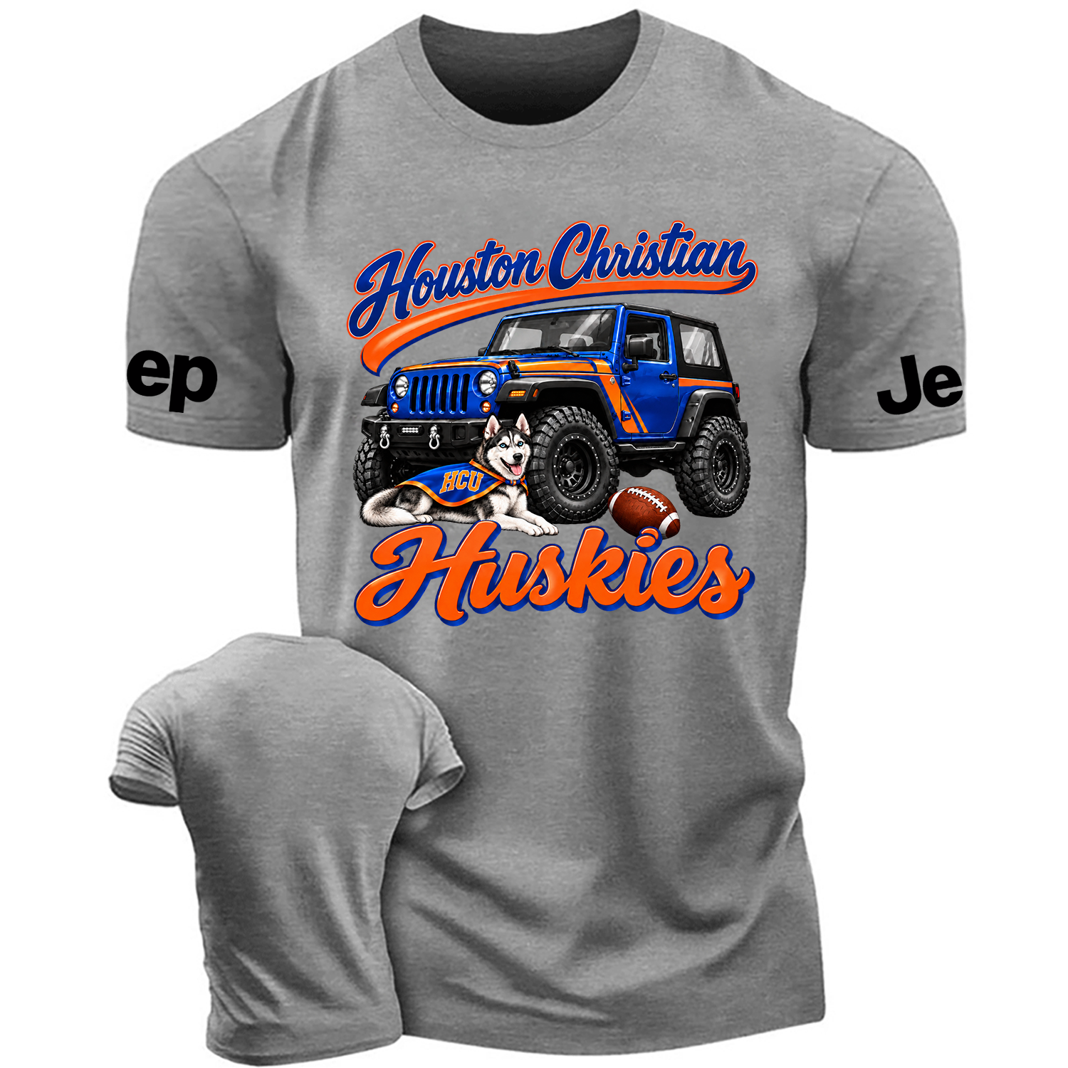 Houston Christian Huskies Blue & Orange Adventure Pup Cotton T-shirt