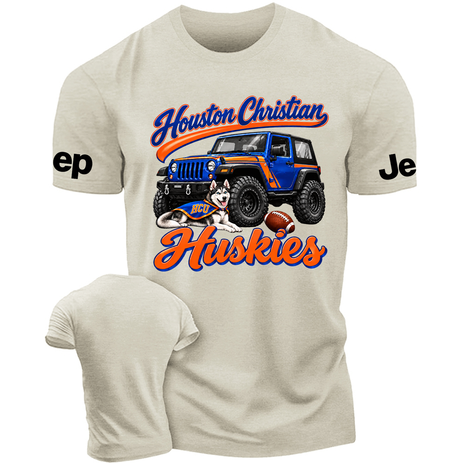 Houston Christian Huskies Blue & Orange Adventure Pup Cotton T-shirt