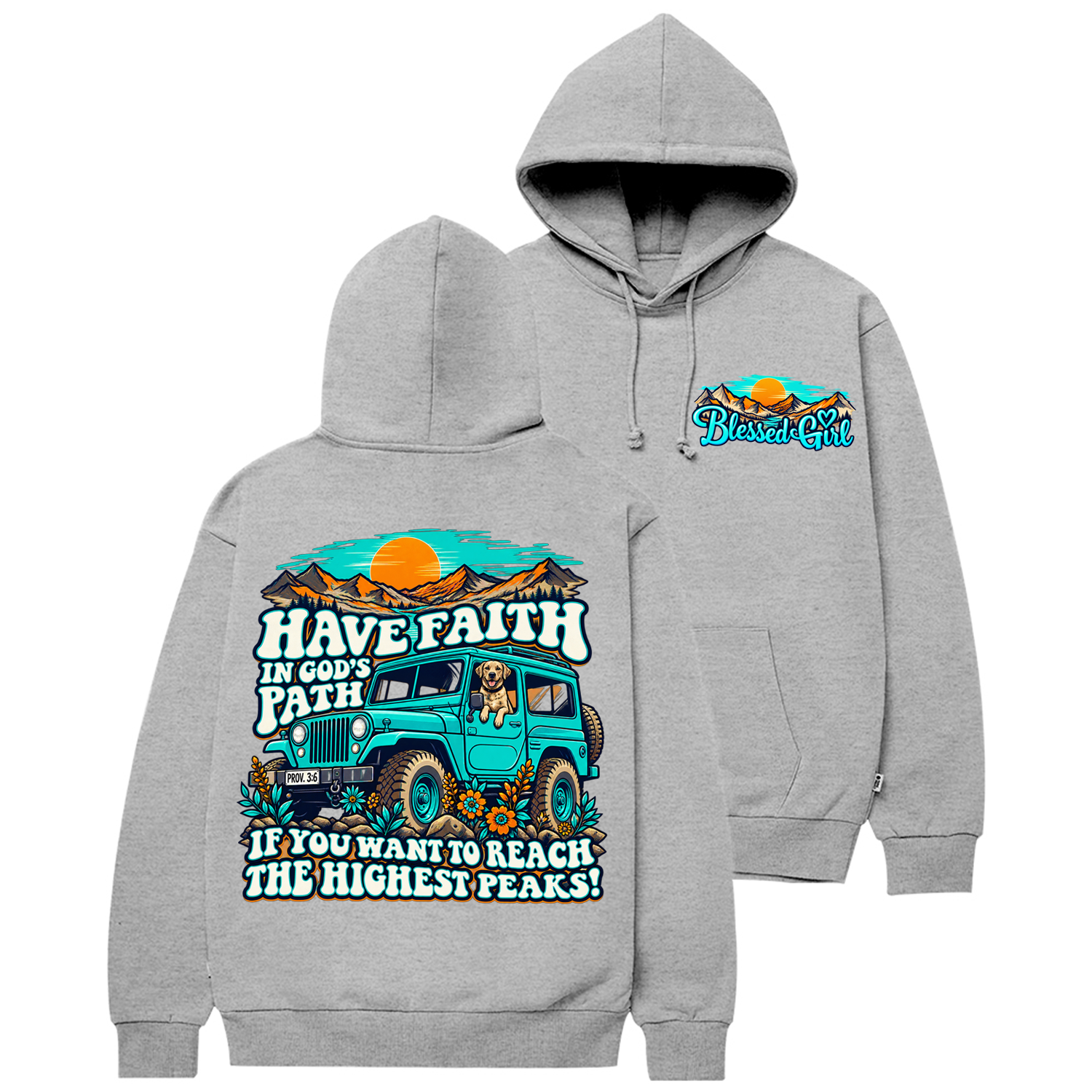 Blessed Girl Have Faith in God's Path Offroad Cotton Hoodie