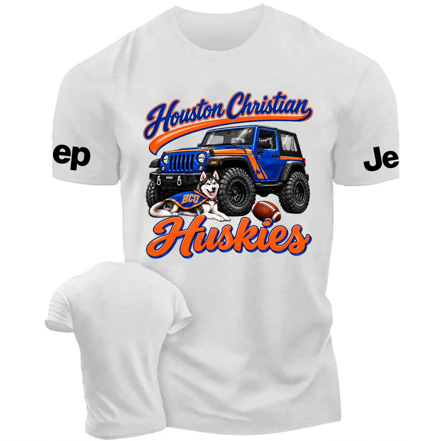 Houston Christian Huskies Blue & Orange Adventure Pup Cotton T-shirt