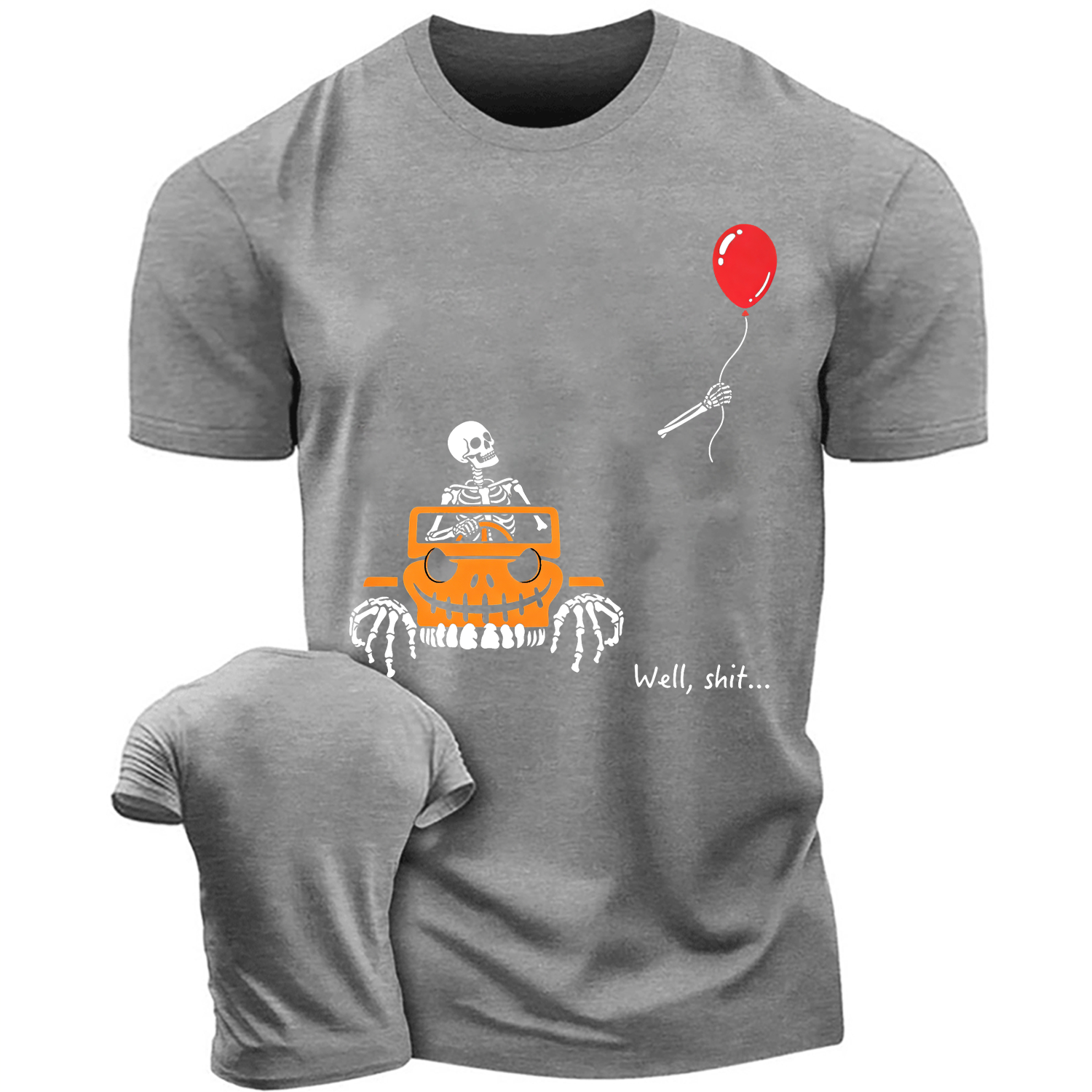 Well, Shit… | Funny Skeleton Off-Road Halloween Cotton T-shirt
