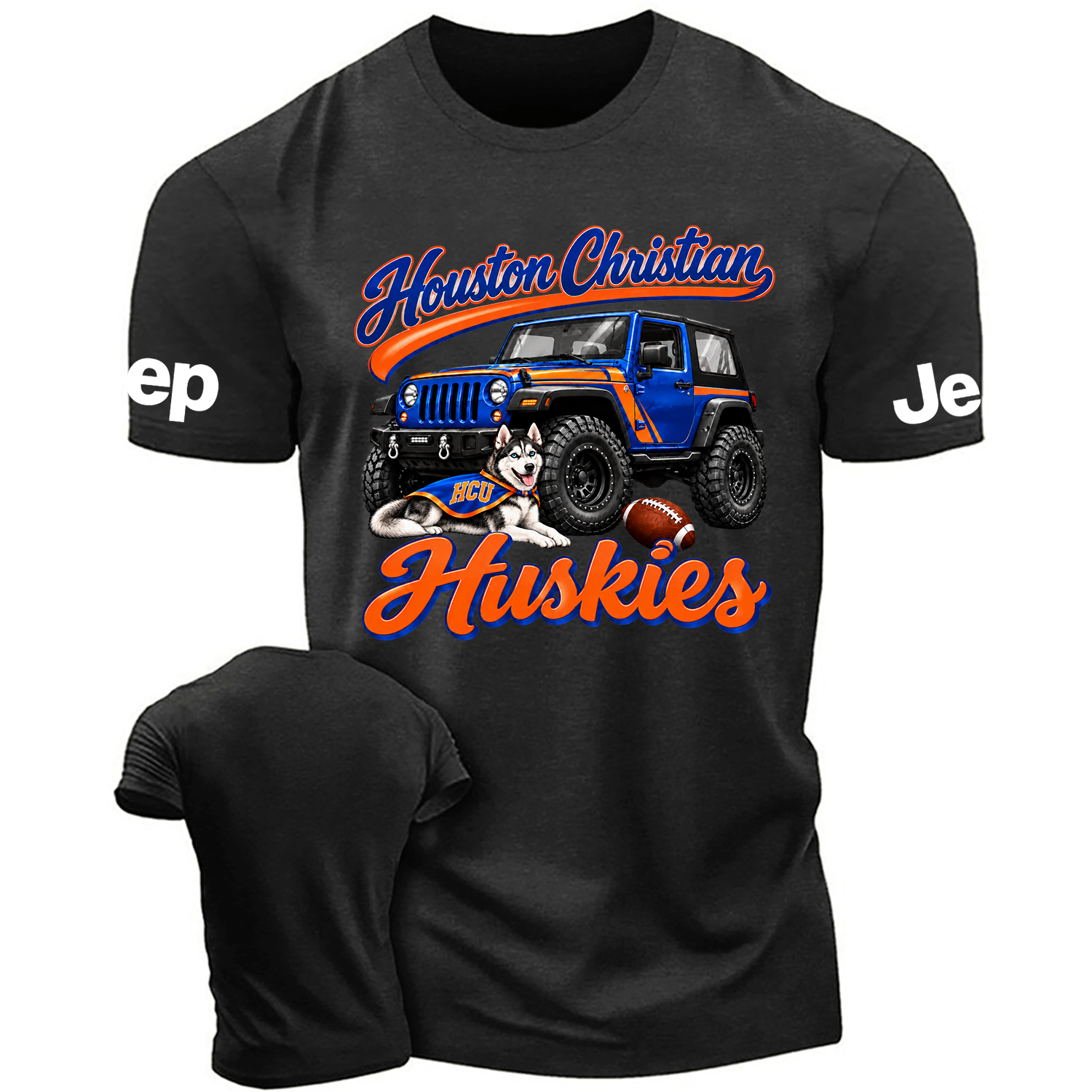 Houston Christian Huskies Blue & Orange Adventure Pup Cotton T-shirt