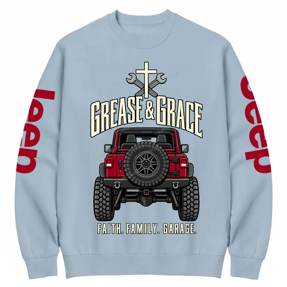 Grease & Grace Faith Family Garage Cotton Sweatshirt