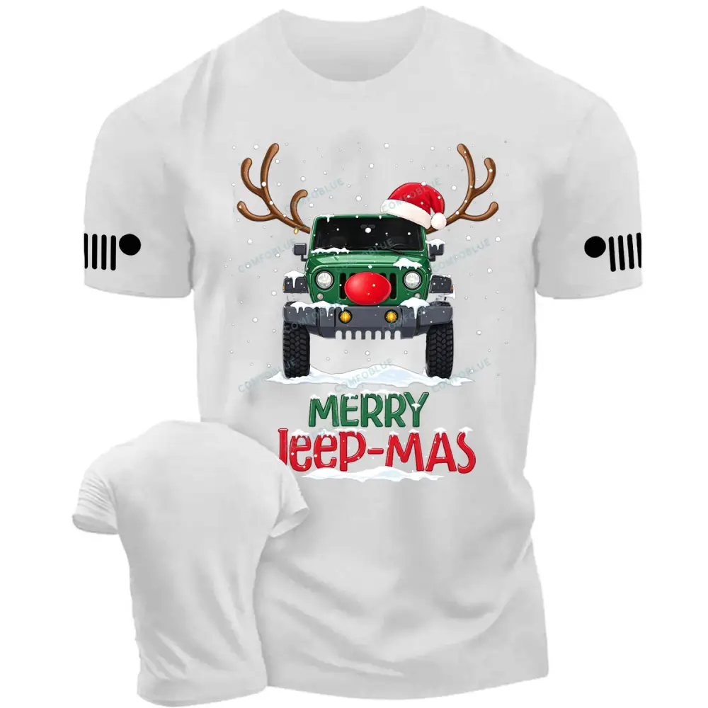 Merry Jp-mas Funny Reindeer Jp Driving Christmas Cotton T-shirt
